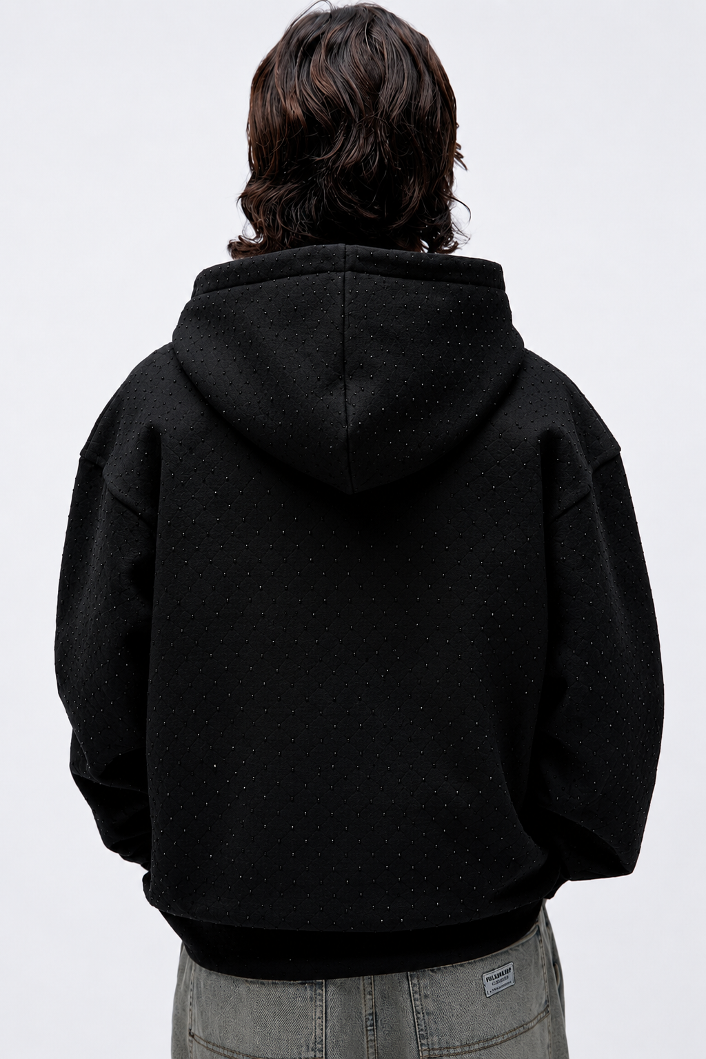 Hoodie Oversize Pedreria Negra