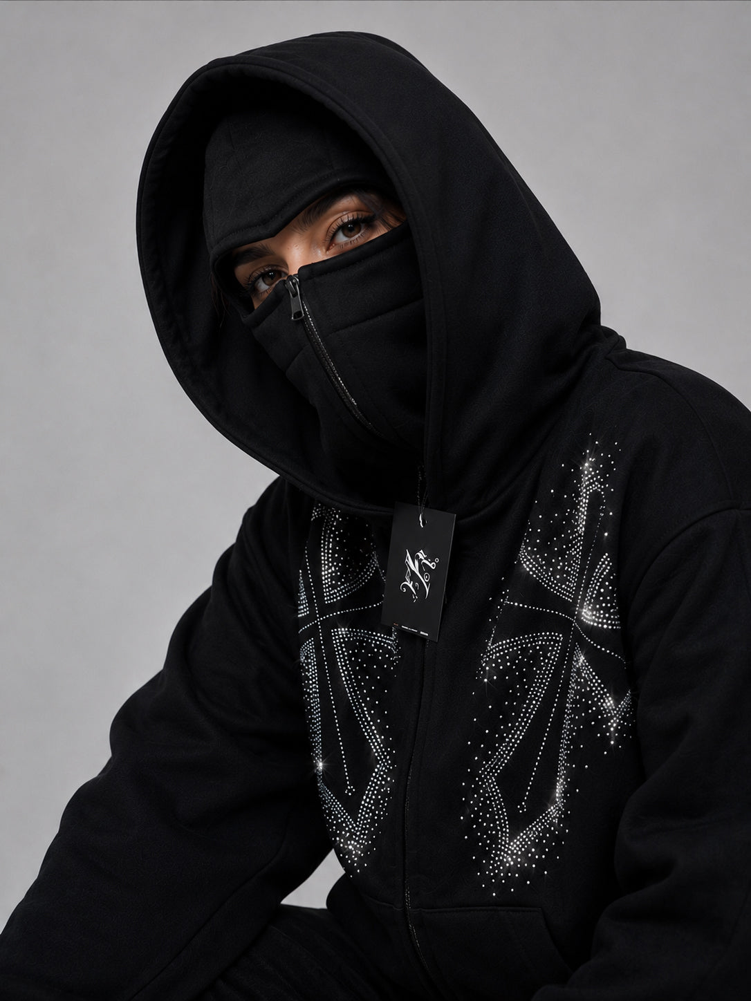 Hoodie Balaclava (Pedreria plata) Cross