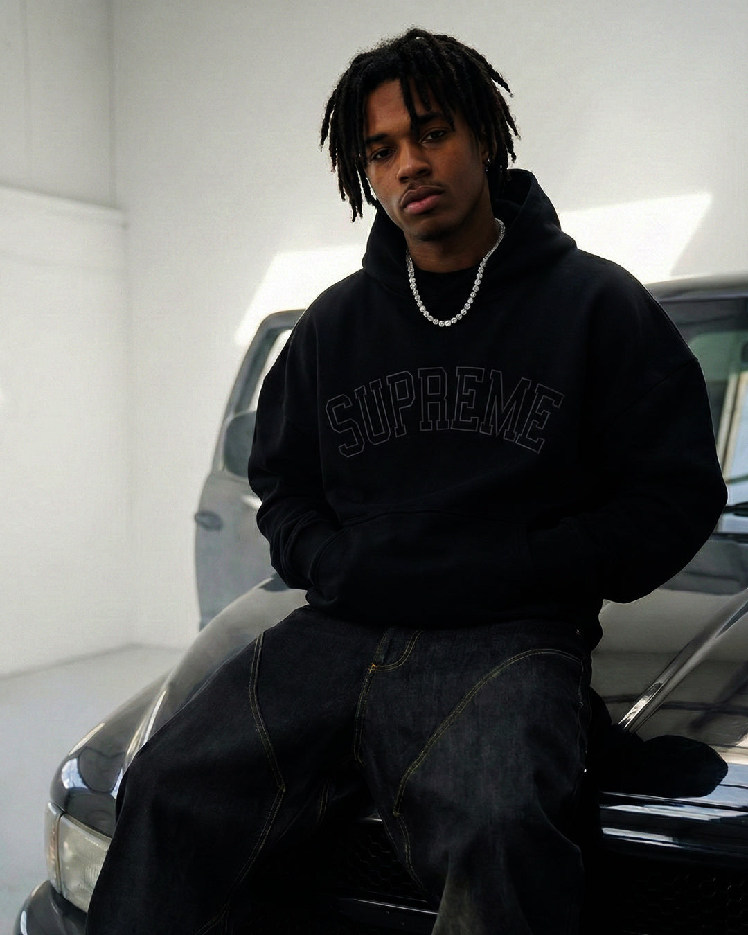 Hoodie Supreme Grey Premium