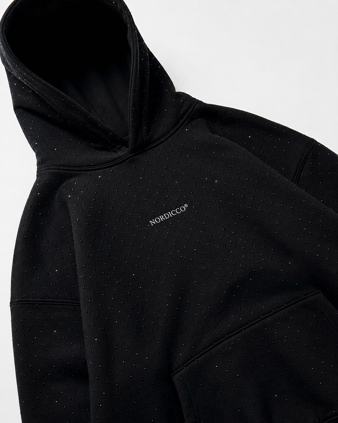 Hoodie Oversize Pedreria Negra