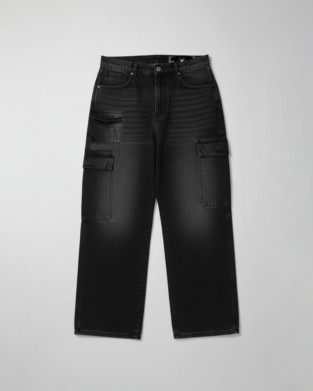 Cargo Jean Negro Gris