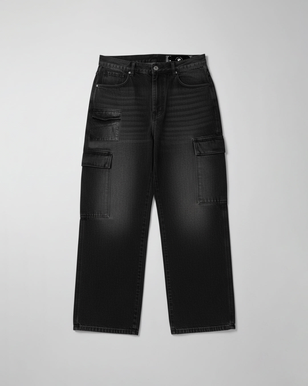 Cargo Jean Negro Gris