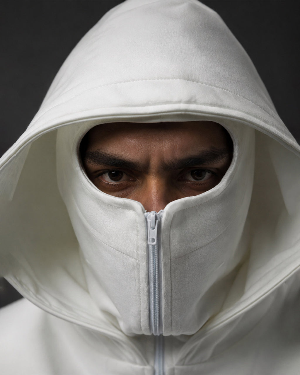 Hoodie Balaclava Blanco Hueso