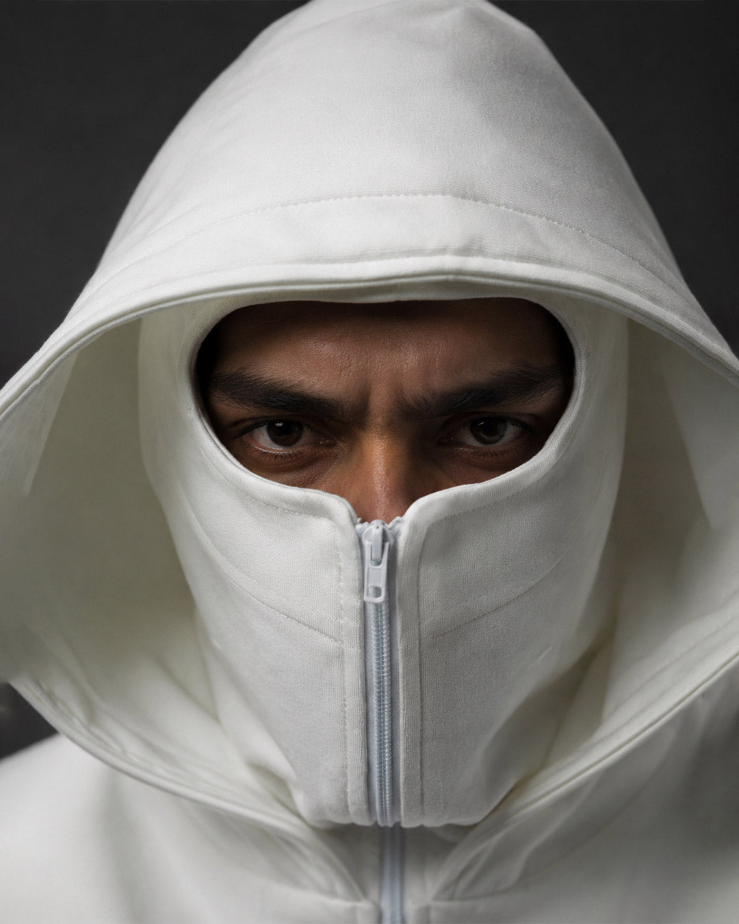 Hoodie Balaclava Blanco Hueso