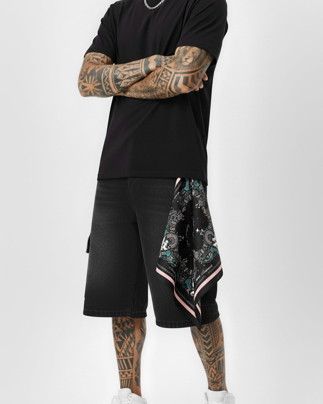 Bermuda jean tipo Mocho Negro gris